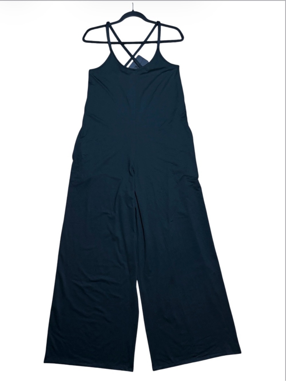 Fabletics Cloud Jersey Wide Leg Onesie NWT In Black Sz Medium